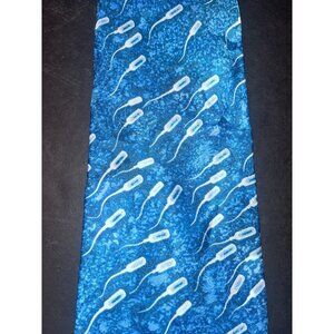 1997 ABSOLUT Vodka Dad Sperm Tie Blue Necktie Silk  Expectant Dad Fun Gift
